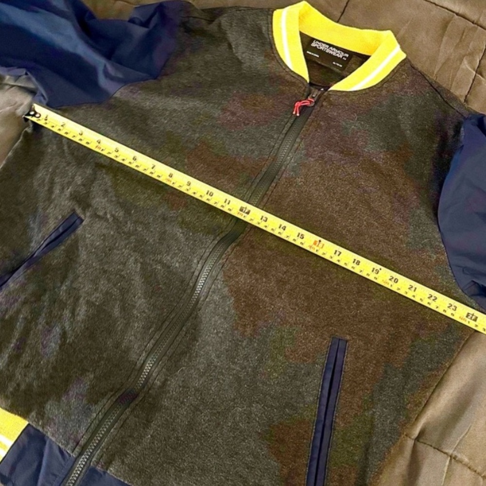 Under Armour Lightweight Bomber Jacket With Yellow Accents NWOT - Picture 5 of 8